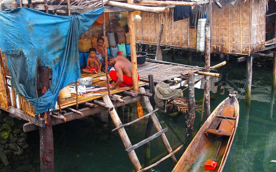 A family home in the sea nomad village, Mantigola, in Sulawesi.